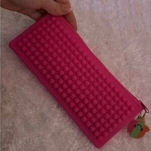 Pink Bubble pen case with pens and pencils (scented)